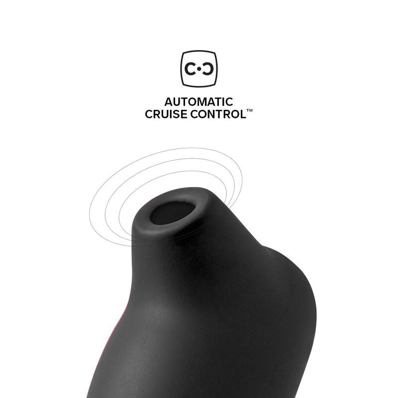 Gros plan de l'embout d'aspiration du Sona 2 Cruise noir avec pictogramme Automatic Cruise Control, ondes soniques maintenues constantes même sous la pression.