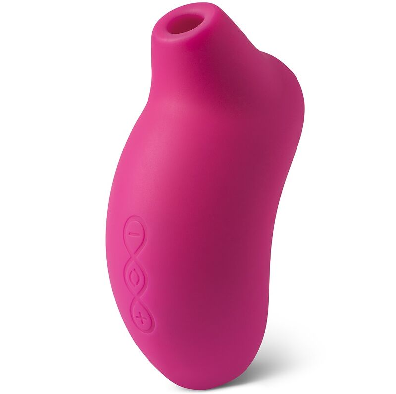 Stimulateur clitoridien Sona 2 Cruise rose vif en silicone vu de profil, embout d'aspiration arrondi, ondes soniques à intensité constante, étanche et rechargeable.
