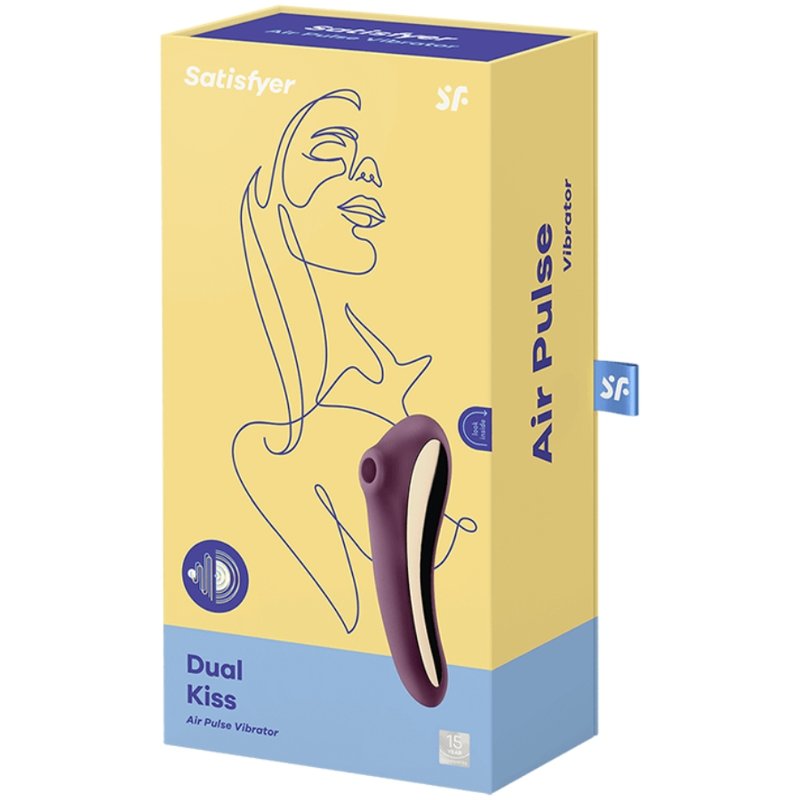 satisfyer vibrateur dual kiss air pulse vin rouge