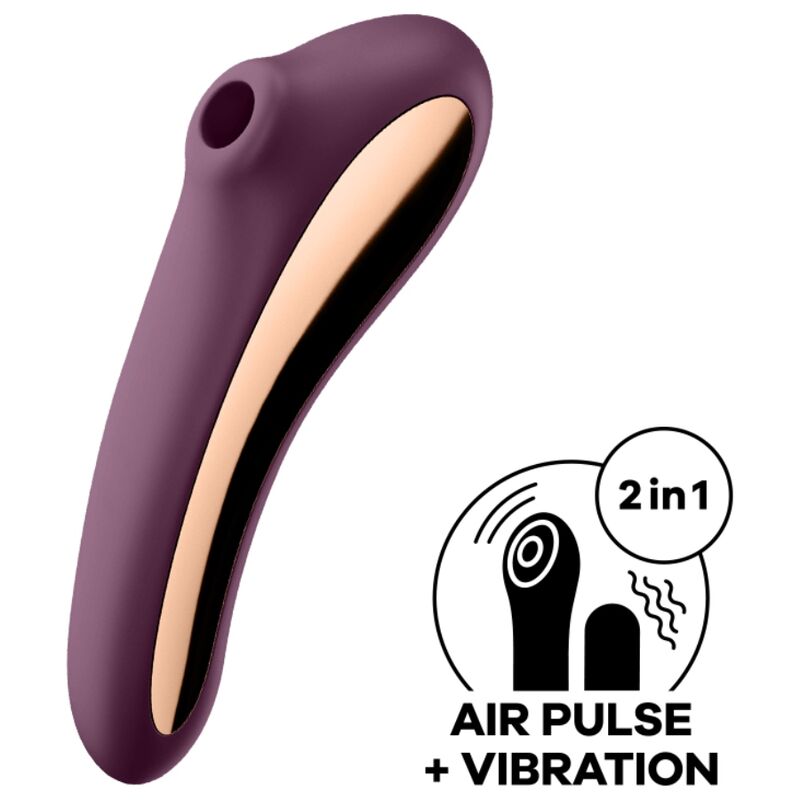 satisfyer vibrateur dual kiss air pulse vin rouge