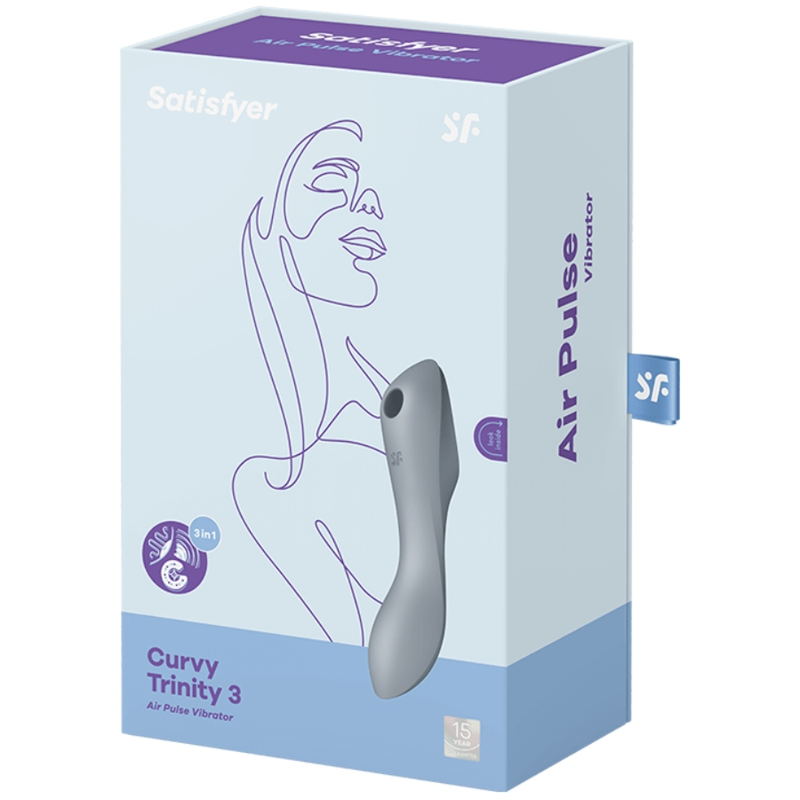 satisfyer stimulateur et vibrateur curvy trinity 3 gris