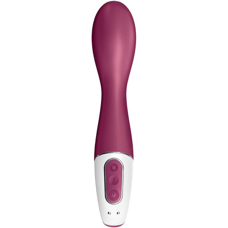 Vibromasseur point G chauffant connecté en silicone — vue de profil