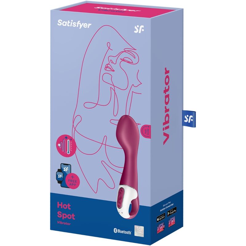 Vibromasseur point G chauffant connecté en silicone — vue de dos