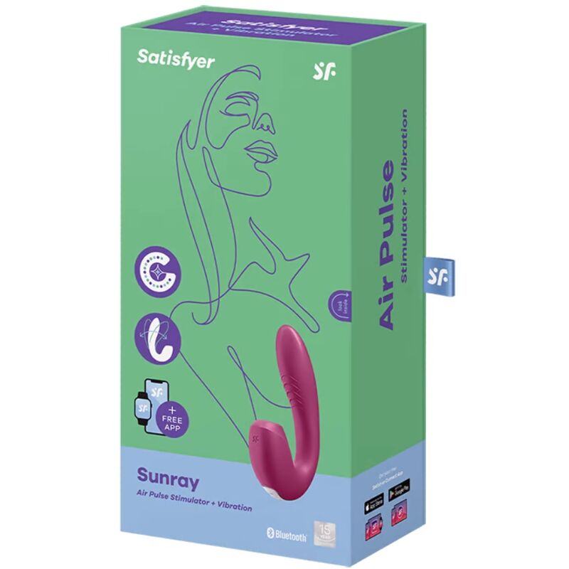 satisfyer application sunray stimulateur et vibrateur rouge