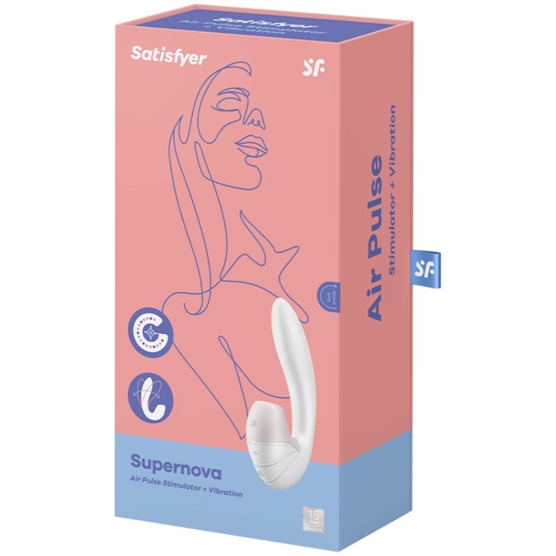 satisfyer supernova air pulse stimulateur et vibration blanc