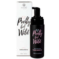 Gel douche moussant Pretty but Wild Secretplay : flacon pompe noir et boite blanche, formule actifs vegetaux 200 ml texture mousse douce parfum gourmand.