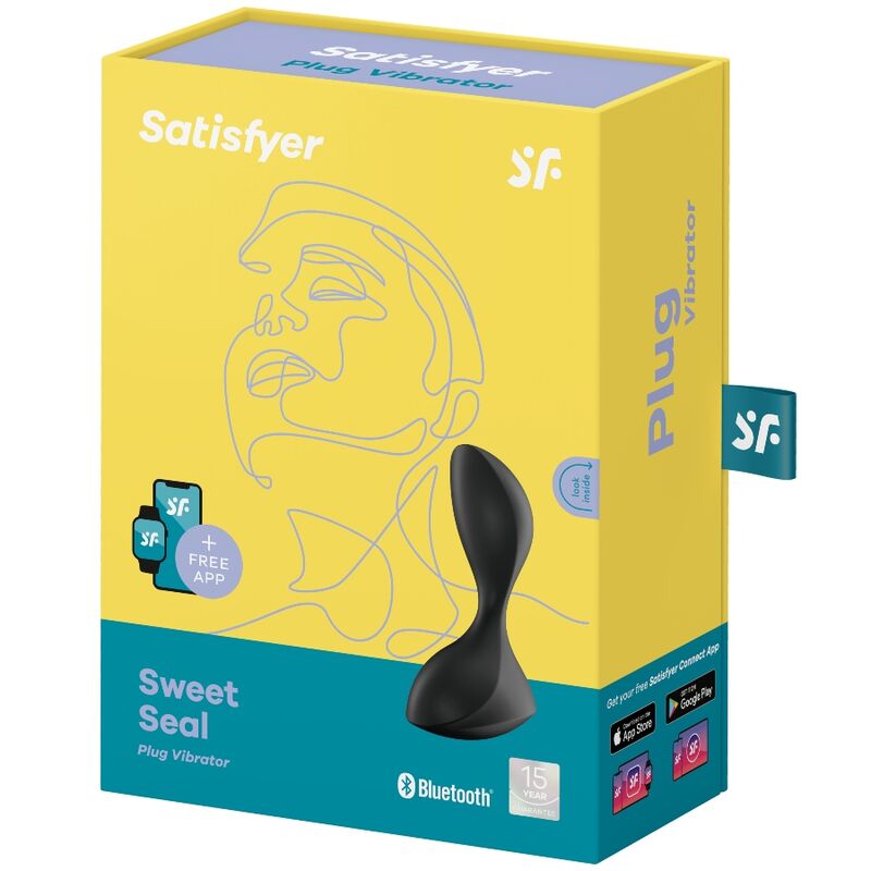 Plug anal vibrant connecté Sweet Seal en silicone Satisfyer — vue de dos