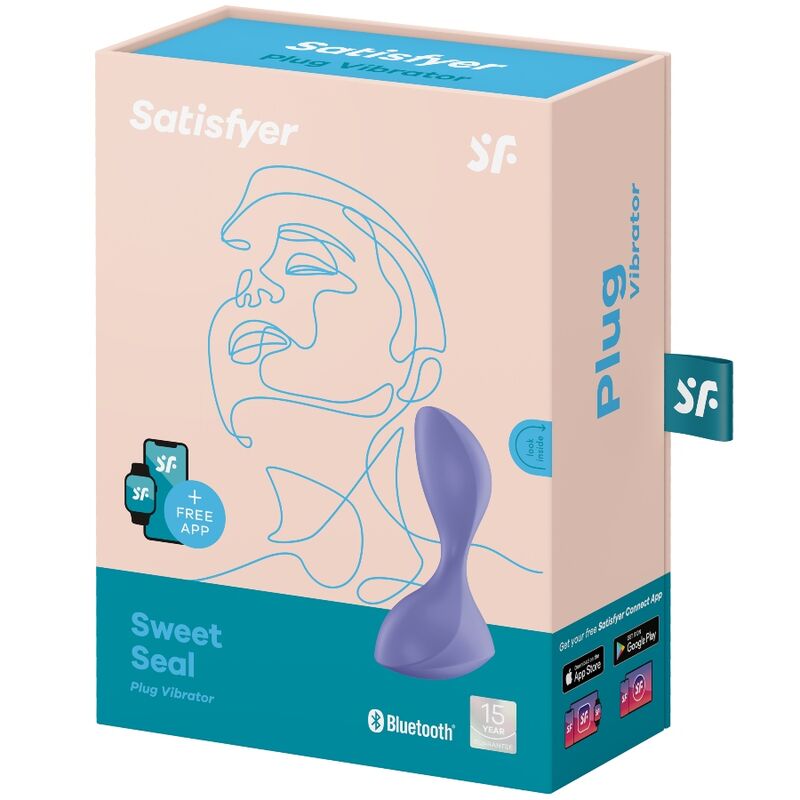 Plug anal vibrant connecté Sweet Seal en silicone Satisfyer — comparatif dimensionnel