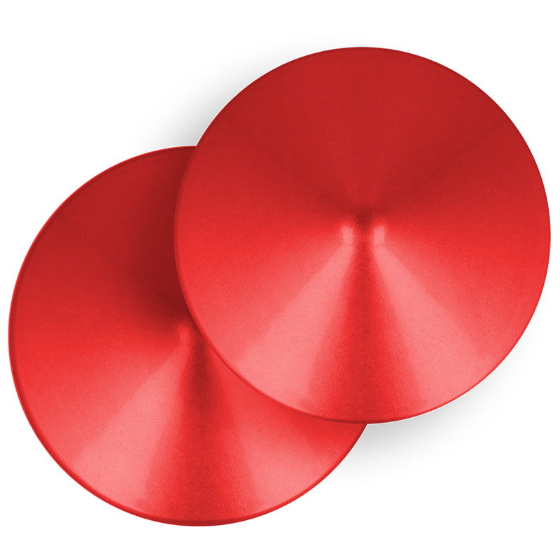 Cache-tétons cercle rouge métallisé réutilisables — vue principale