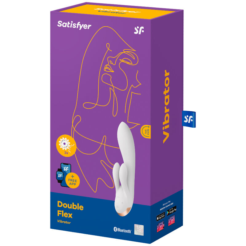 satisfyer application vibrateur double flex blanc