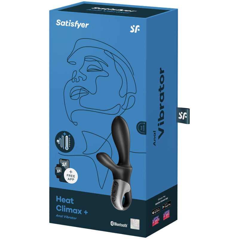Vibromasseur anal connecté Heat Climax+ silicone — vue de dos