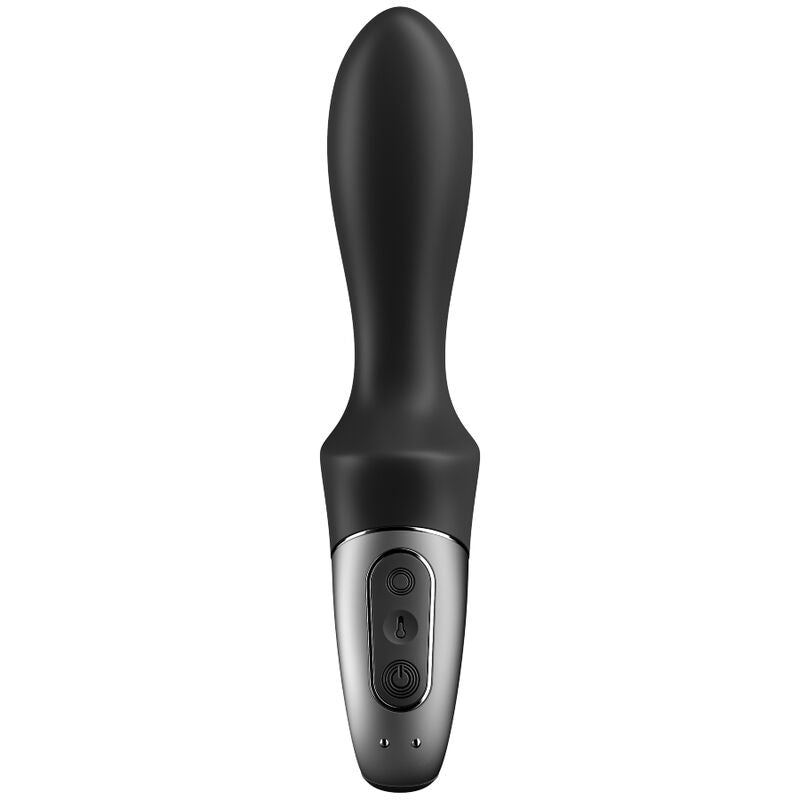 Vibromasseur anal chauffant connecté en silicone — vue de profil