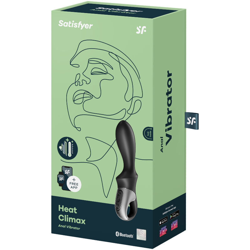 Vibromasseur anal chauffant connecté en silicone — vue de dos
