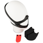 Masque muselière fétichiste noir à sangle réglable — vue de profil