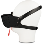 Masque muselière fétichiste noir à sangle réglable — détail produit