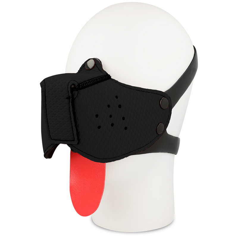 Masque muselière fétichiste noir à sangle réglable — vue principale