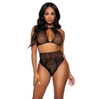 Ensemble deux pièces halter crop top & string Leg Avenue — vue principale