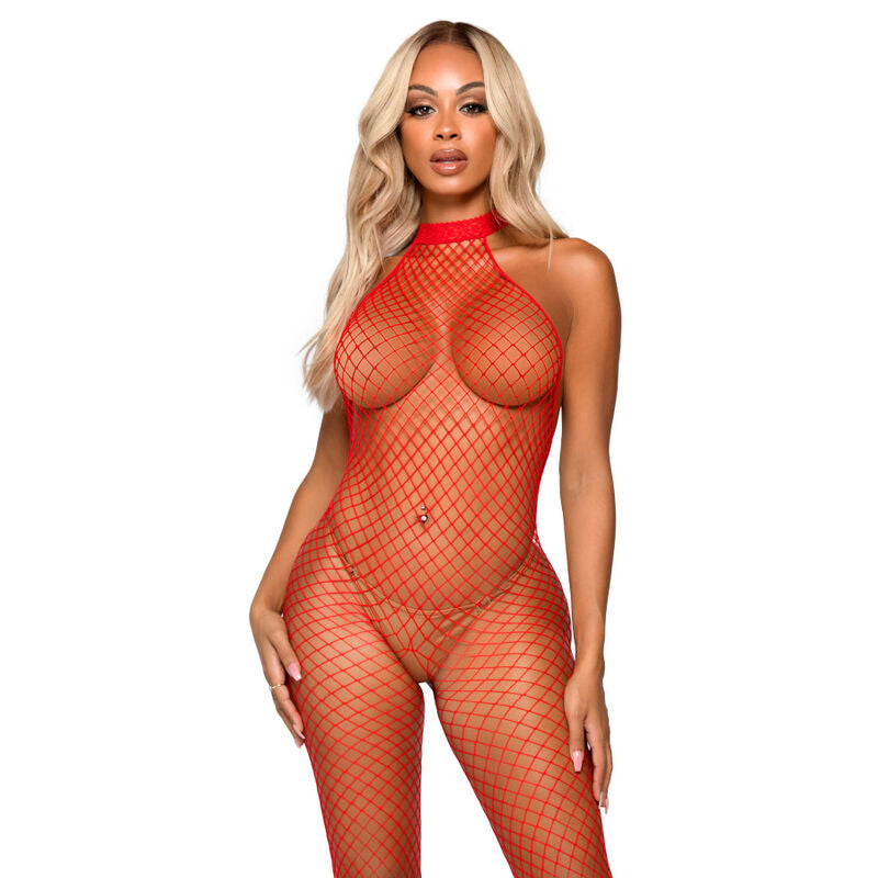 Bodystocking dos nu col nageur résille Leg Avenue — vue rapprochée