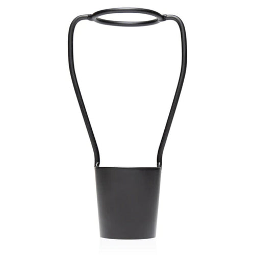 Support de sechage Stand Dry Fleshlight seul, anse metallique noire et base souple concue pour accueillir un manchon Fleshlight standard a faire secher.