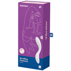 Boite Rrrolling Pleasure Satisfyer violette, illustration au trait et vibromasseur point G blanc. Boule mobile interne, double moteur, rechargeable USB.