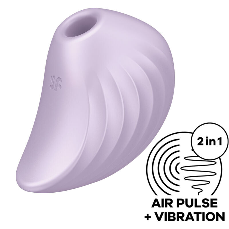 Stimulateur clitoridien air pulsé et vibrations — détail texture surface