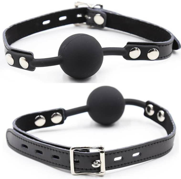 Bâillon-boule silicone avec sangle et cadenas — vue principale