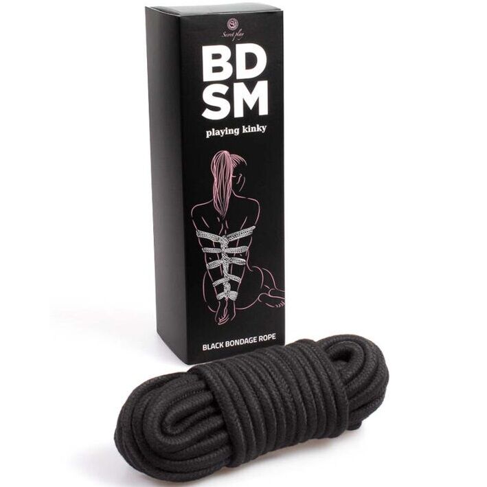 Corde de bondage shibari noire 10 mètres — détail produit