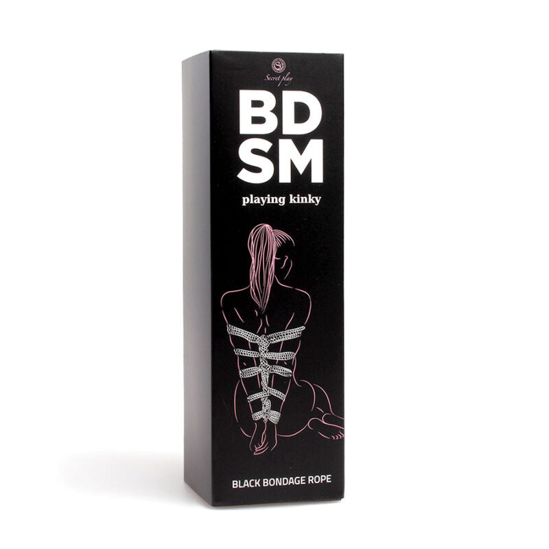 Corde de bondage shibari noire 10 mètres — détail texture surface