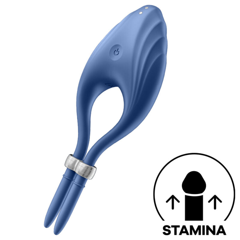 satisfyer vibrateur anneau duelist bleu