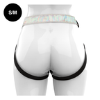 Harnais strap-on réglable finition irisée — vue de dos