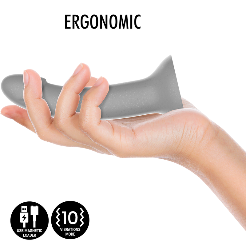 Gode silicone Rune-Majestic irisé argent — détail texture surface