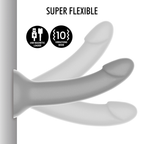 Gode silicone Rune-Majestic irisé argent — vue rapprochée