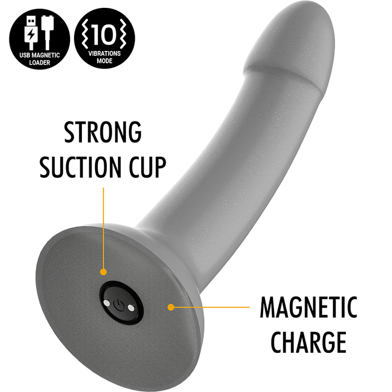 Gode silicone Rune-Majestic irisé argent — détail produit