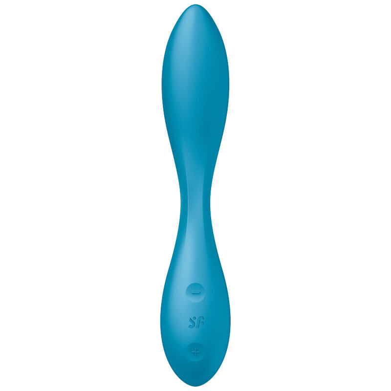 Vibrateur multi G-spot flex silicone bleu — vue de profil