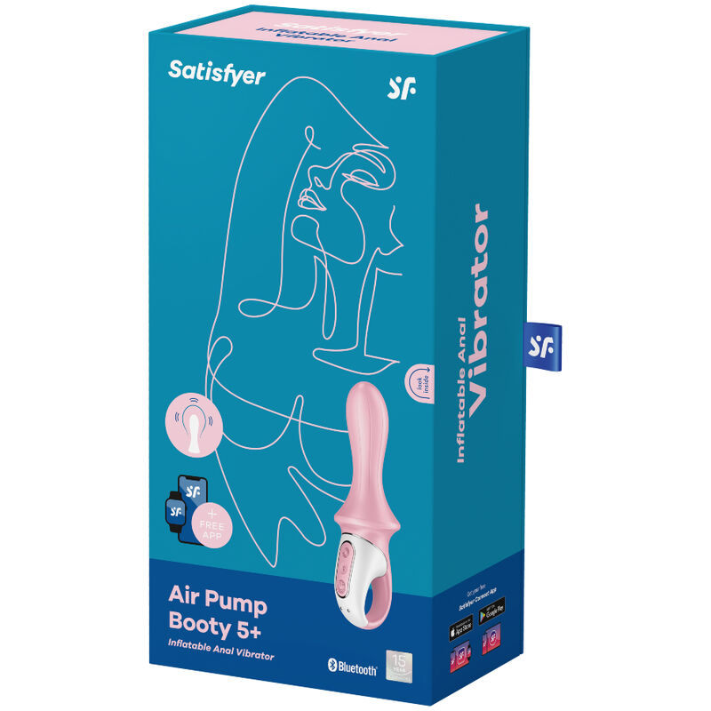 Vibromasseur anal gonflable connecté — vue de dos