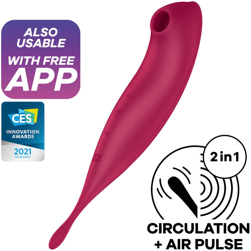 Stimulateur clitoris connecté double embout air pulsé — vue principale