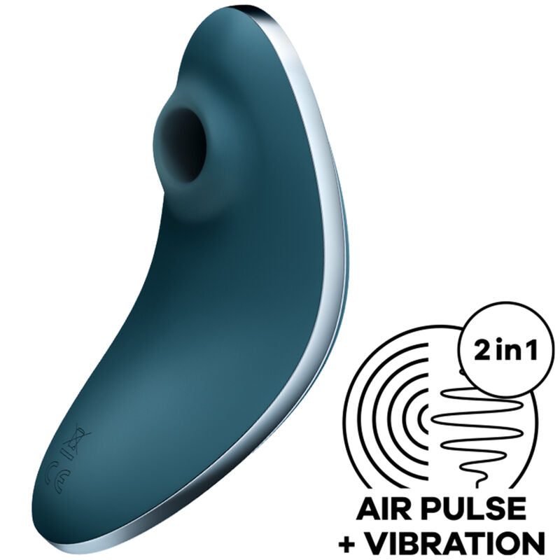 Double stimulateur clitoris air pulsé et vibration — détail texture surface