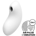 Stimulateur clitoridien Vulva Lover 2 blanc, forme galbee lisse, ouverture air pulse, silicone medical, air pulse et vibration sans contact direct.