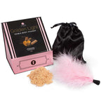 Poudre comestible chocolat cannelle avec plume dorée — vue principale