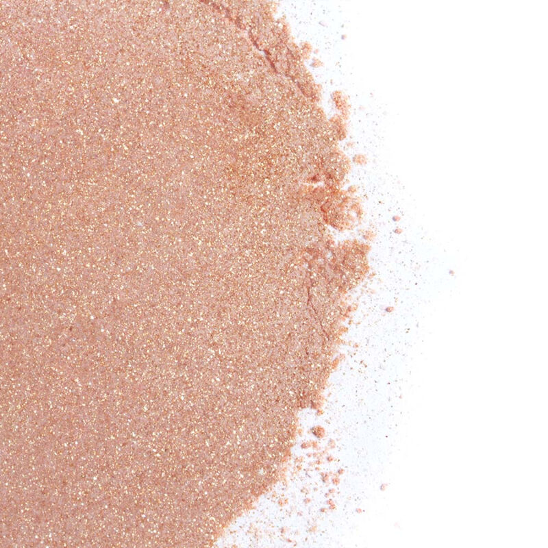 Poudre comestible fraise et vin mousseux avec plume dorée — vue de profil