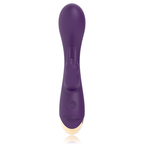 Vibromasseur lapin Treasure Laurence violet vu de face, boutons de commande sur le manche