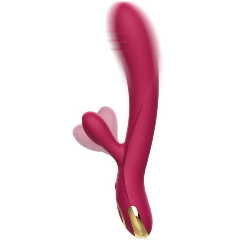 Vibromasseur rabbit en silicone double moteur — détail produit