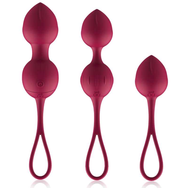 Boules de Geisha vibrantes en silicone avec télécommande — vue de profil