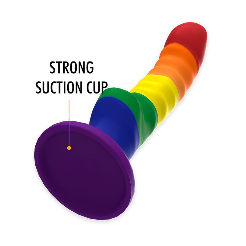 Gode Colby Pride silicone flexible — détail texture surface