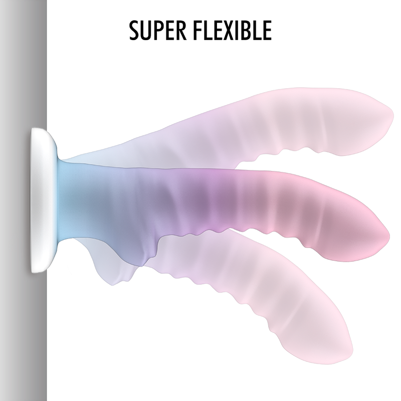Gode fantaisie en silicone avec ventouse — détail texture surface