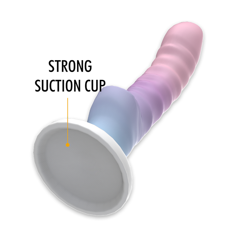 Gode fantaisie en silicone avec ventouse — vue de dos