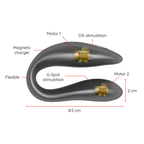 Stimulateur clitoridien et point G Oninder Lisboa silicone — vue de profil