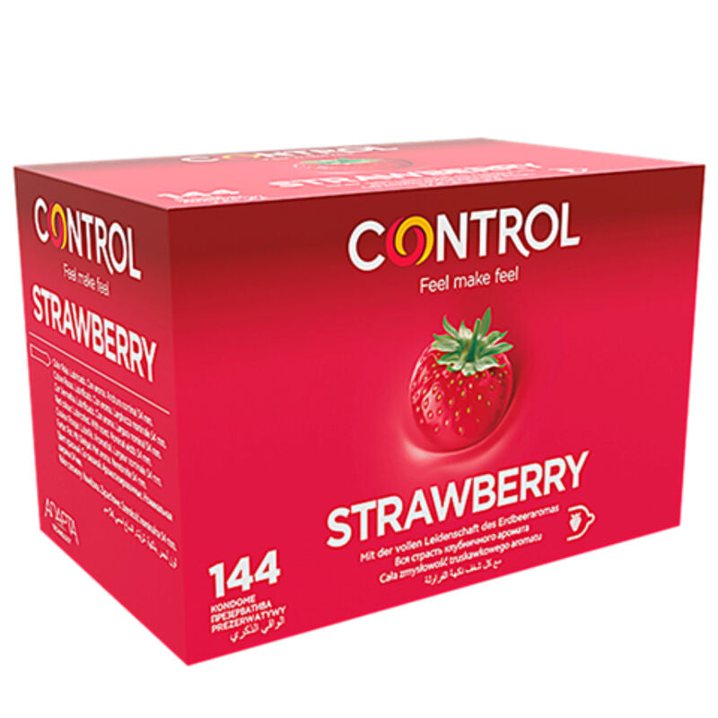 Préservatifs aromatisés fraise grand format 144 unités — vue principale