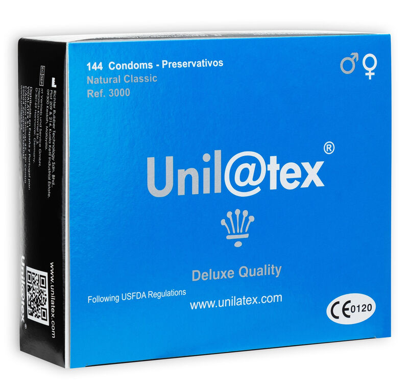 Préservatifs Unilatex lisses lubrifiés 144 unités — vue principale