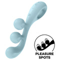 Vibrateur multi-moteurs Tri Ball 2 silicone bleu — vue principale